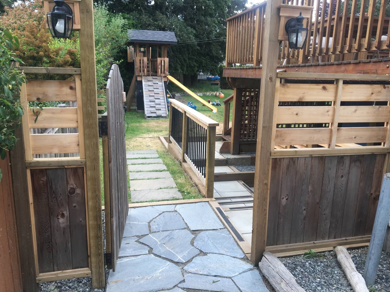 Garden walkway and gate - after - gate detail