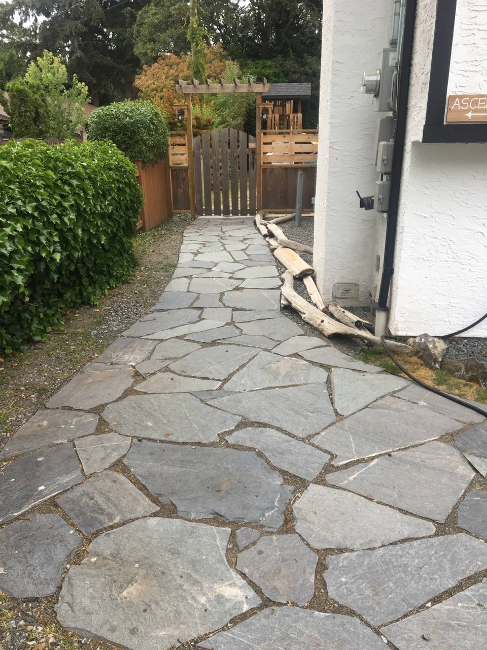 Garden walkway and gate - after - walkway