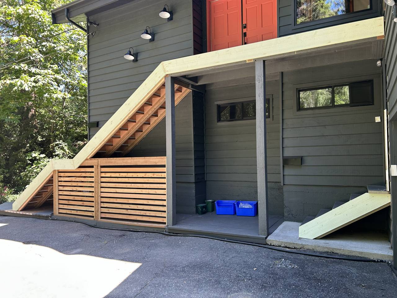 Exterior stairs and railings - after - railing detail