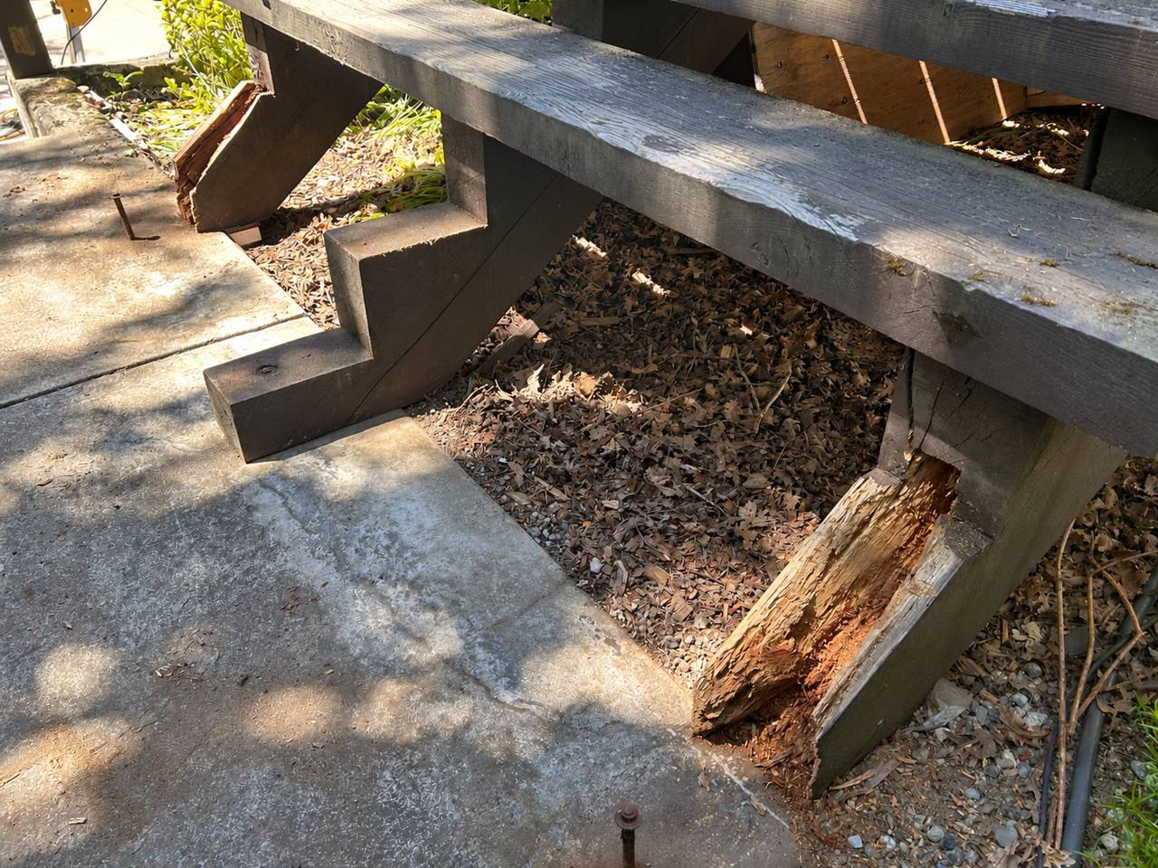 Front staircase - before - significant wood rot