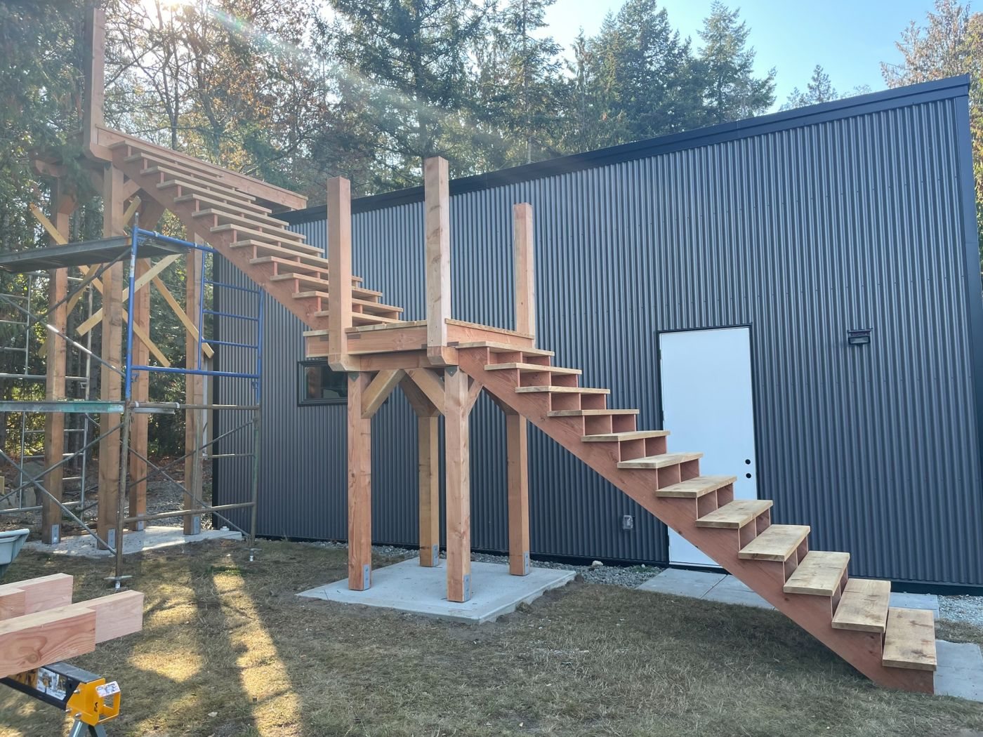 Trellis walkway and staircase - in progress